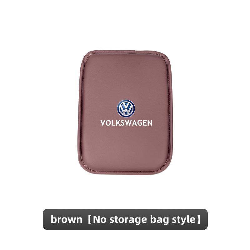 PIG1 Volkswagen Car Logo Armrest Box Cushion Pad Auto Armrest Mat Leather For VW GTI Polo Golf MK6 Passat B6 Tiguan Arteon Jetta ID.3