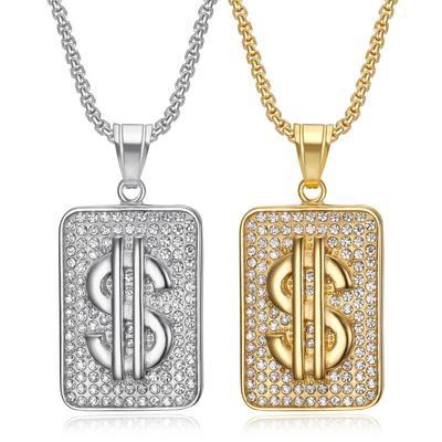 2026 Schmuck Modetrend Eingelegter Zirkon Herren Exquisites Geschenk Schmuck Halskette USD Anhänger Halskette