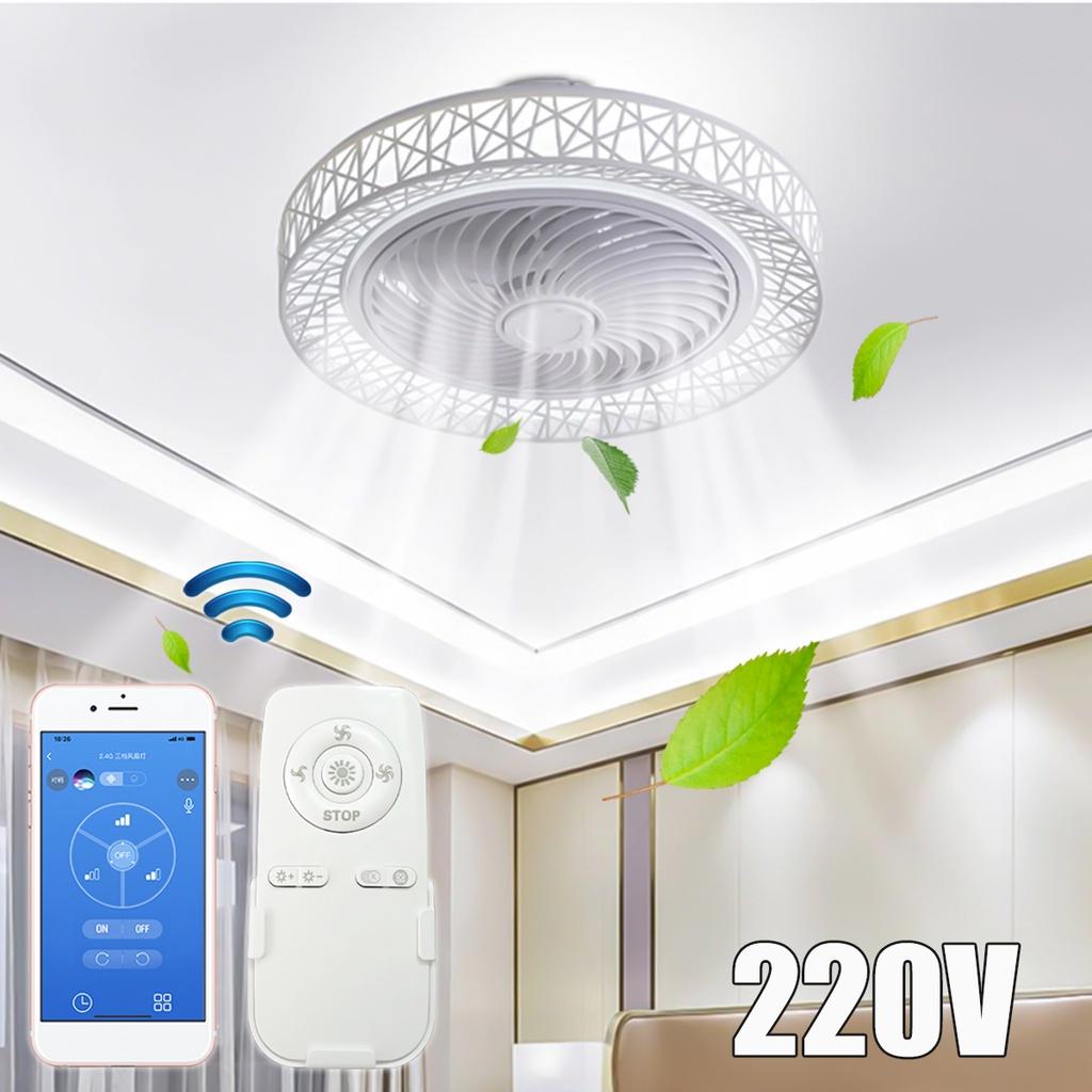 50CM Smart LED Ceiling Fan Fans with Lights Remote Control Bedroom Decor Ventilator Lamp Air Invisible Silent