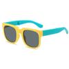 Folding Kids Sunglasses for Boys Girls Vintage Sports Square Children UV400 Outdoor Shades with Case