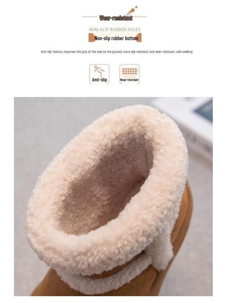 2025 Winter Children's Cotton Snow Boots - Warm, Comfortable, Fashionable, Plus Velvet, Medium & Large Sizes