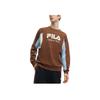 Fila Color Block Letter Logo Printed Casual Pullover Sweatshirt Men Sweatshirt Brown F11M419204F-BN