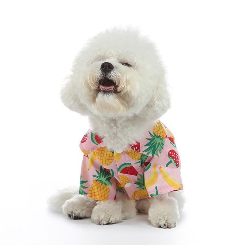 Pet Dog Shirt Casual Fruit Print Button Front Top Medium Large Breeds
