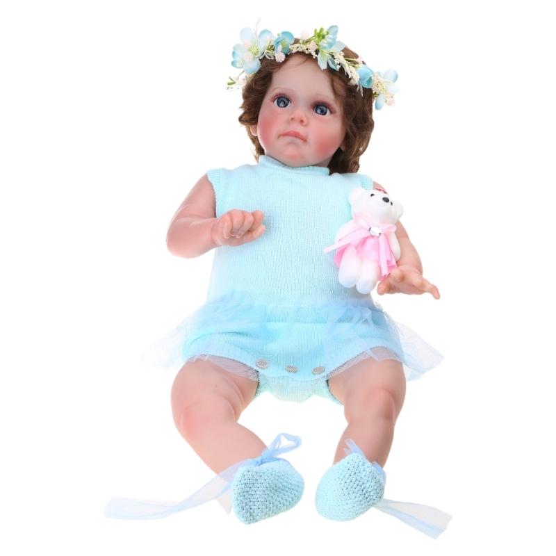

60cm Reborns Toddler Popular Realistic Girl Doll with Colorful Moving Arm & Leg Soft Body High-quality Handmade Doll 1
