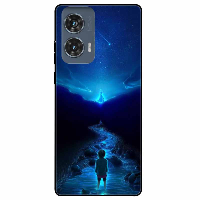 For Moto Edge 50 Fusion Case Silicone Space Animal TPU Soft Black Cover For Motorola Edge 50 Fusion Cases 50Fusion Cool TPUCover