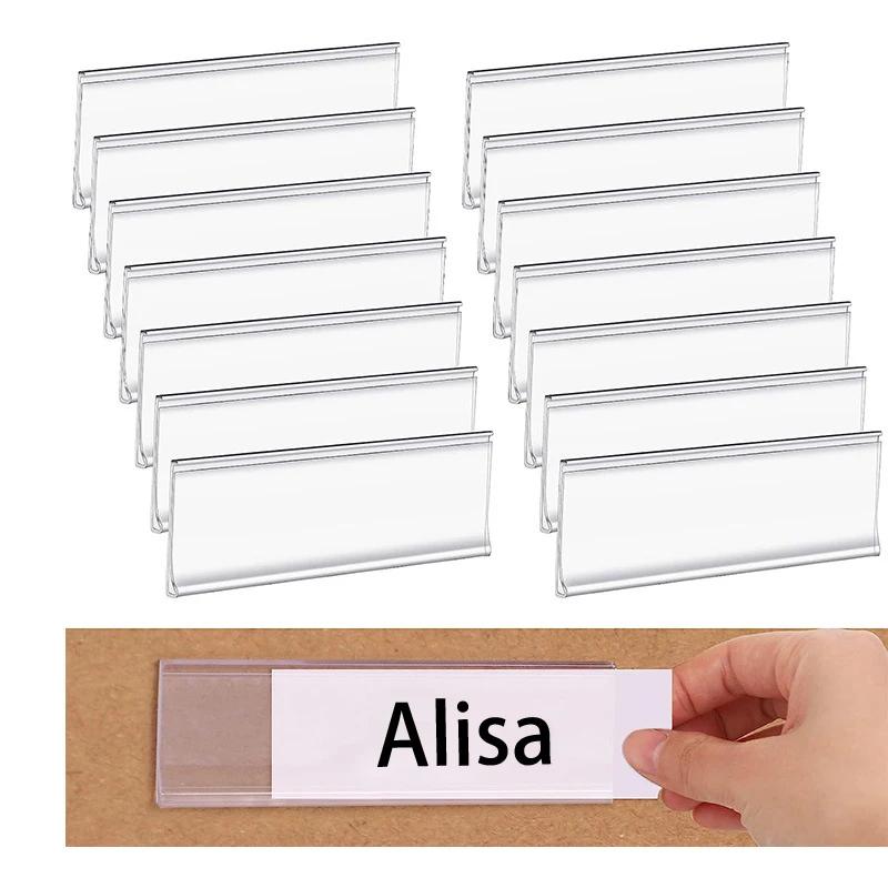 50 STUKS Zelfklevende PVC Labelhouder Kaartsleuf Supermarkt Artikelidentificatie Leeg Transparant Label Prijskaartje DIY