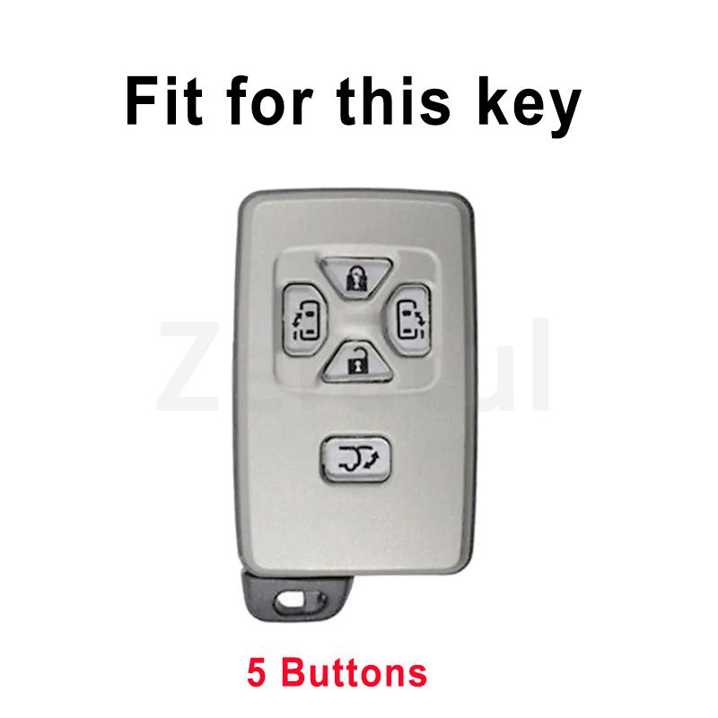 5 Buttons For Toyota Alphard Vellfire Previa Estima Isis Noah Voxy Tpu Car Key Case Cover Smart Remote Control Shell Fob Holder