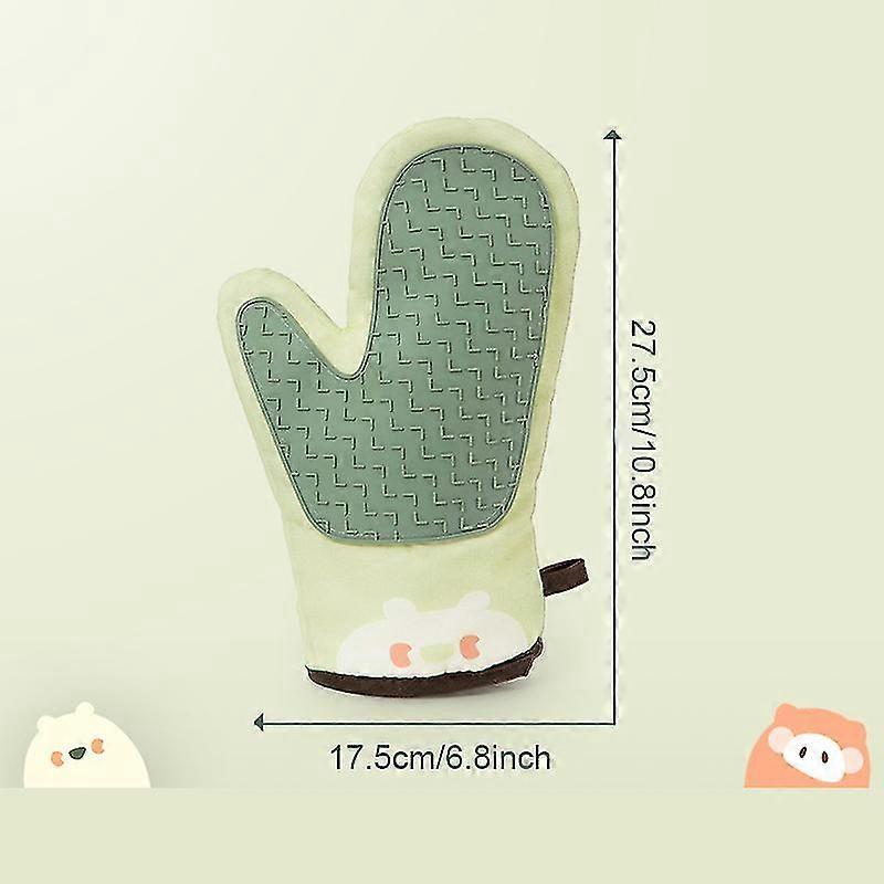 Catoon Animal Printed Oven Gloves Heat Resistant Cooking Gloves Kitchen Oven Soft Cotton Gloves For