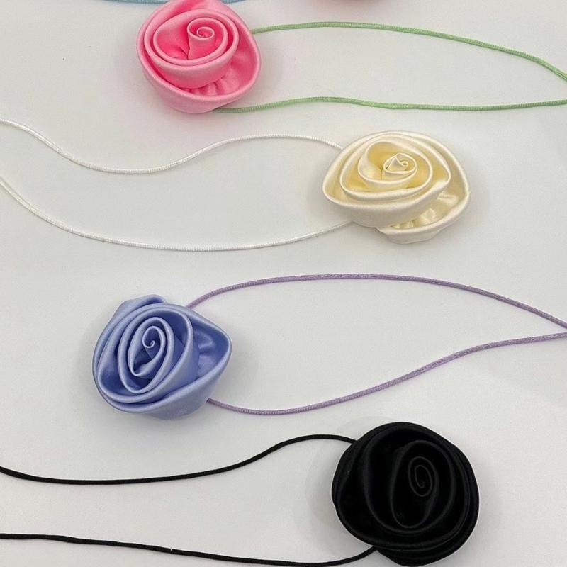 Elegant Rose Flower Clavicle Chain All-matched Necklace Women Bridal Adjustable Choker Mariage Jewelry Y2K Accessories