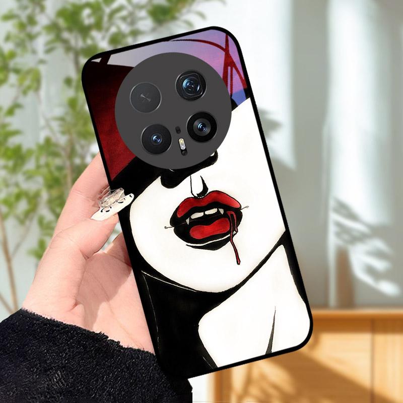 Gehärtetes Glas Handyhülle Für Honor Magic 8 8Pro Luxus Mode Rückseite Abdeckung Für Magic8 Pro Hüllen BKQ-AN00 Stoßfest Cartoon Capa