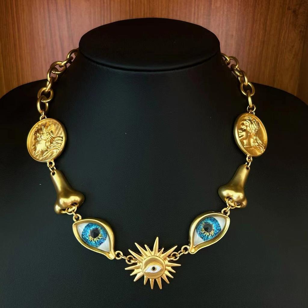 Evil Eye, Western Eye, Nose, Antique Jewelry, Including Earrings And Necklaces, Suitable For Both Men And Women, For Everyday Wear Or Parties.