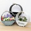 Nordic Wrought Iron Wall Hanging Floral Basket Round Flower Pot Wall Mount Decoration