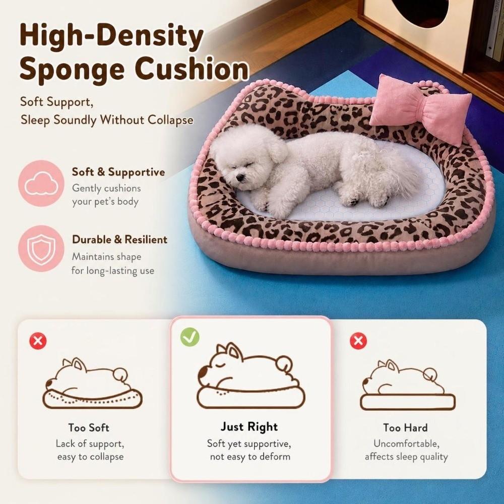 Leopard-print Cat Dog Sofa Bed Four Seasons Cat Sleeping Mat Pet Cushion Bed Pet Sleeping