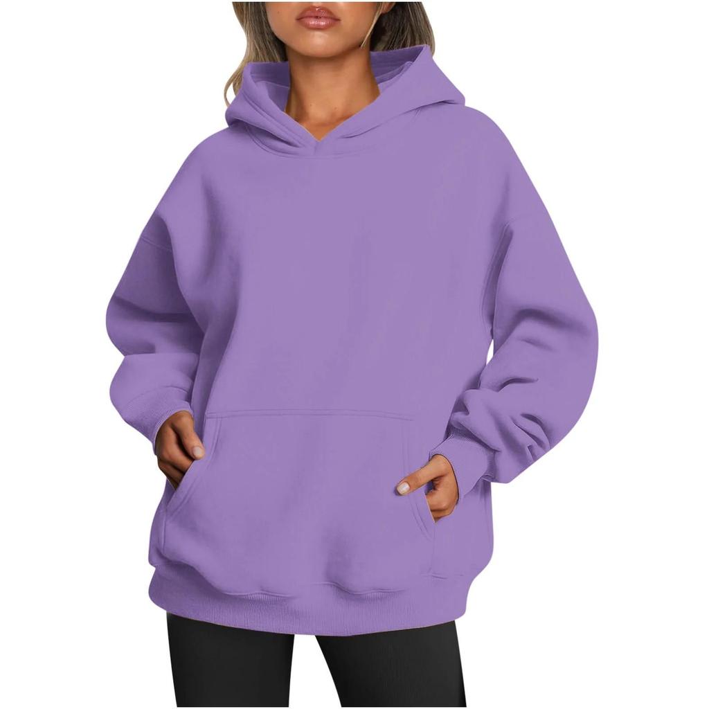 2024 Women's Spring/Autumn Hooded Sweatshirt with Pockets