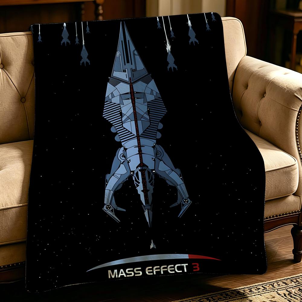 game M-Mass Effect-t Throw Thick Comfort Flannel Quilt, Multi-scene Use Indoor Outdoor Daily Nap