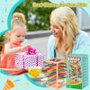 Montessori Game Wooden Board Game, 48 Colorful Sticks Dice Game for 3 4 5 6 Year Old, Kerplunk Game for Kids Math Educational Toys for 3 Years Old,