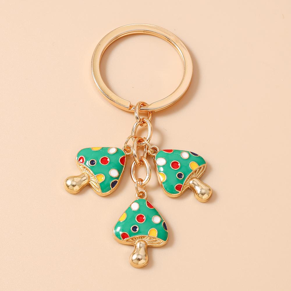 Cute Enamel Mushroom Keychain Women Girls Key Ring Pendants for Handbag Decor DIY Key Holder Jewelry Gifts