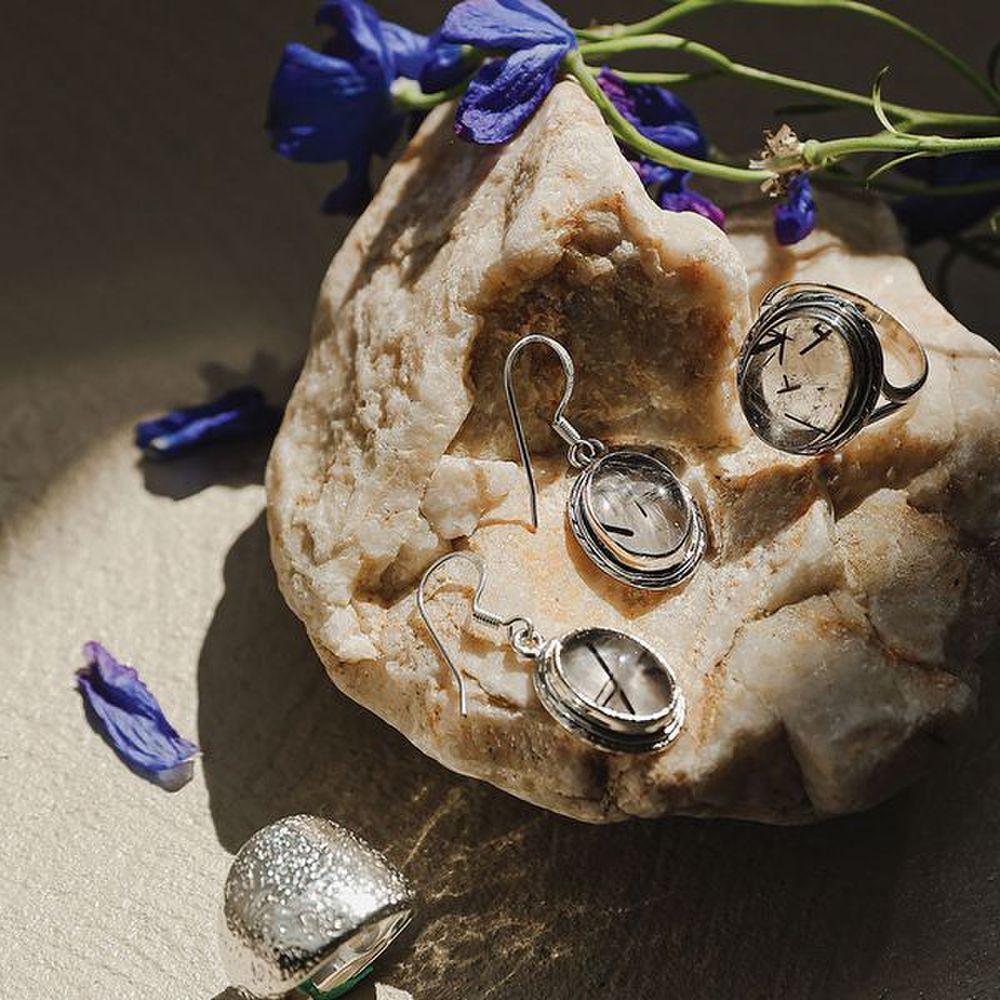 Silver Hoop Earrings with Amethyst Stone Be0705_P404115758