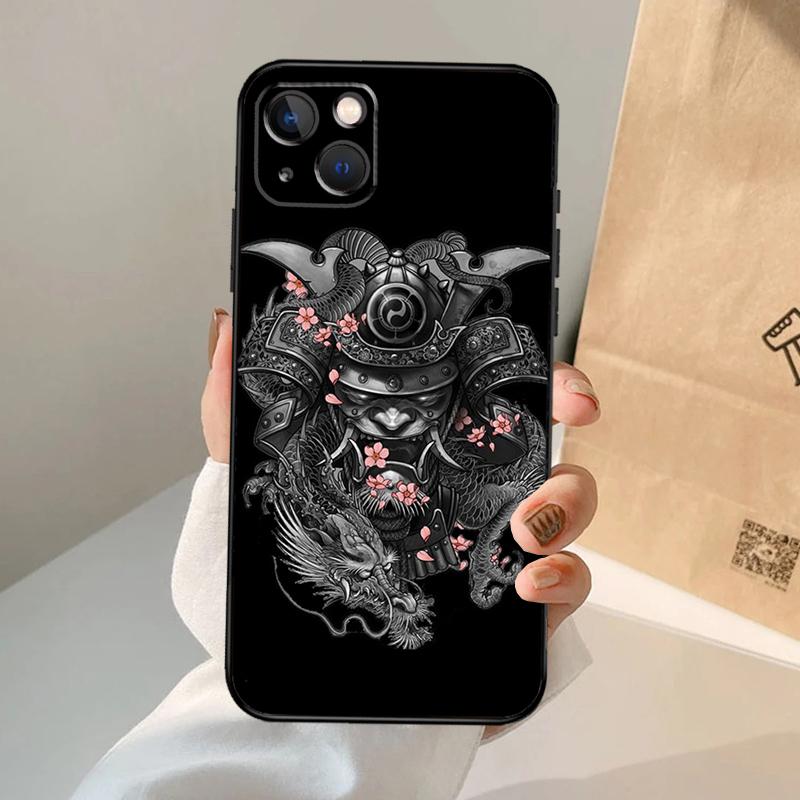 Samurai Oni Mask Phone Case For iPhone 17 Air 16 15 14 11 12 13 Pro Max 12 13 Mini 15 16 Plus 16e Cover Coque