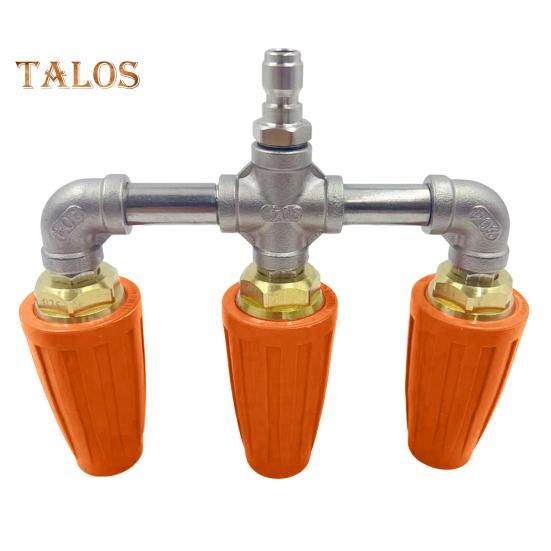 

Вращающаяся насадка, тройная насадка, запасной наконечник для мойки высокого давления 4000 фунтов на кв. дюйм, вращающаяся насадка для мойки пола и окон темно-оранжевого