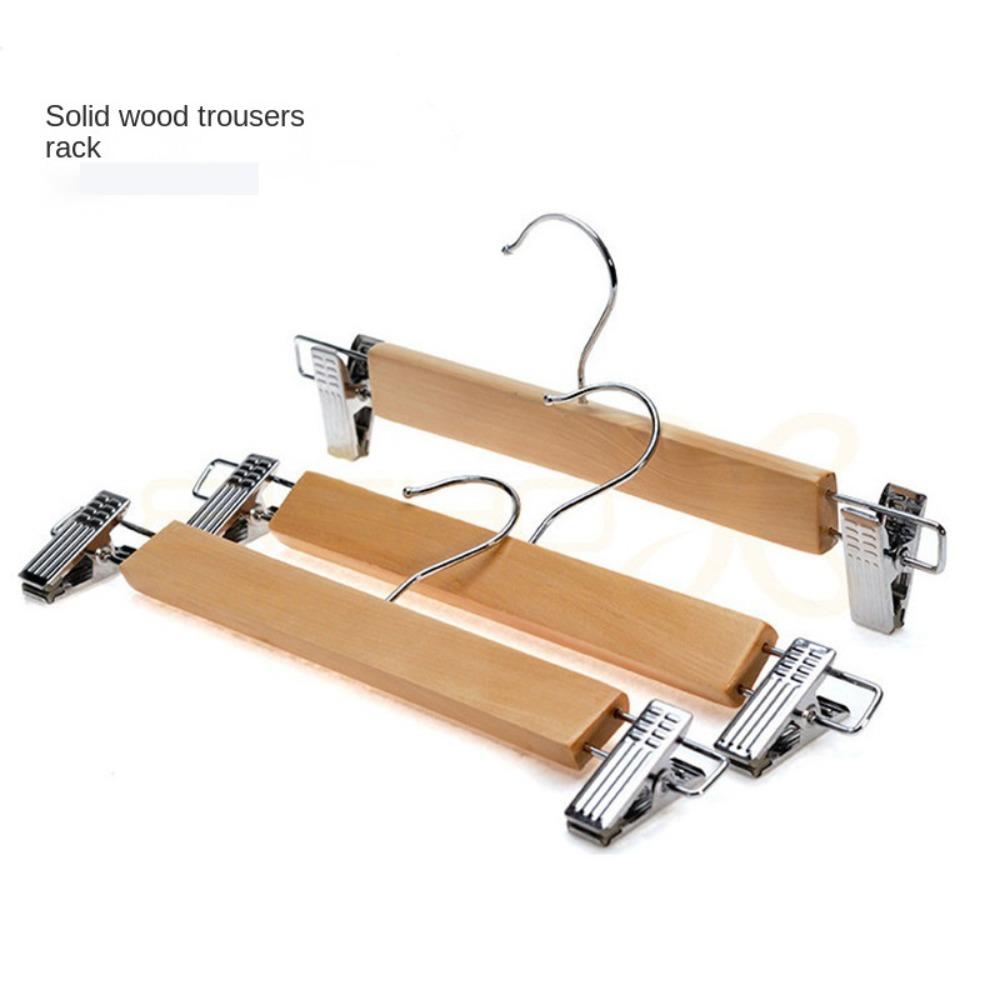 Stainless Steel Pant Trouser Hanger No Trace Trouser Hanger with Clip Portable Pants Clips