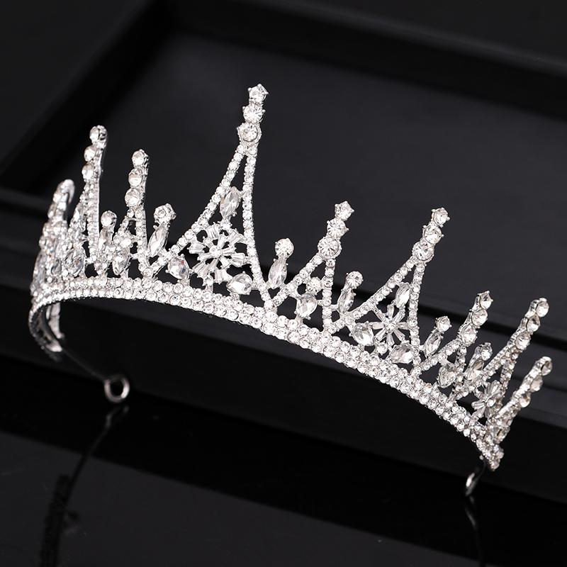 Moda Colore Oro Corona Nuziale Principessa Tiare Diademi Per Accessori Capelli Matrimonio Donne Gioielli Copricapo Perla Cristallo