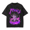 Chasseurs de démons K-Pop T-shirt lavé Homme Tigre Derpy T-shirts décontractés Été Respirant Tendance Design T-shirt Vêtements