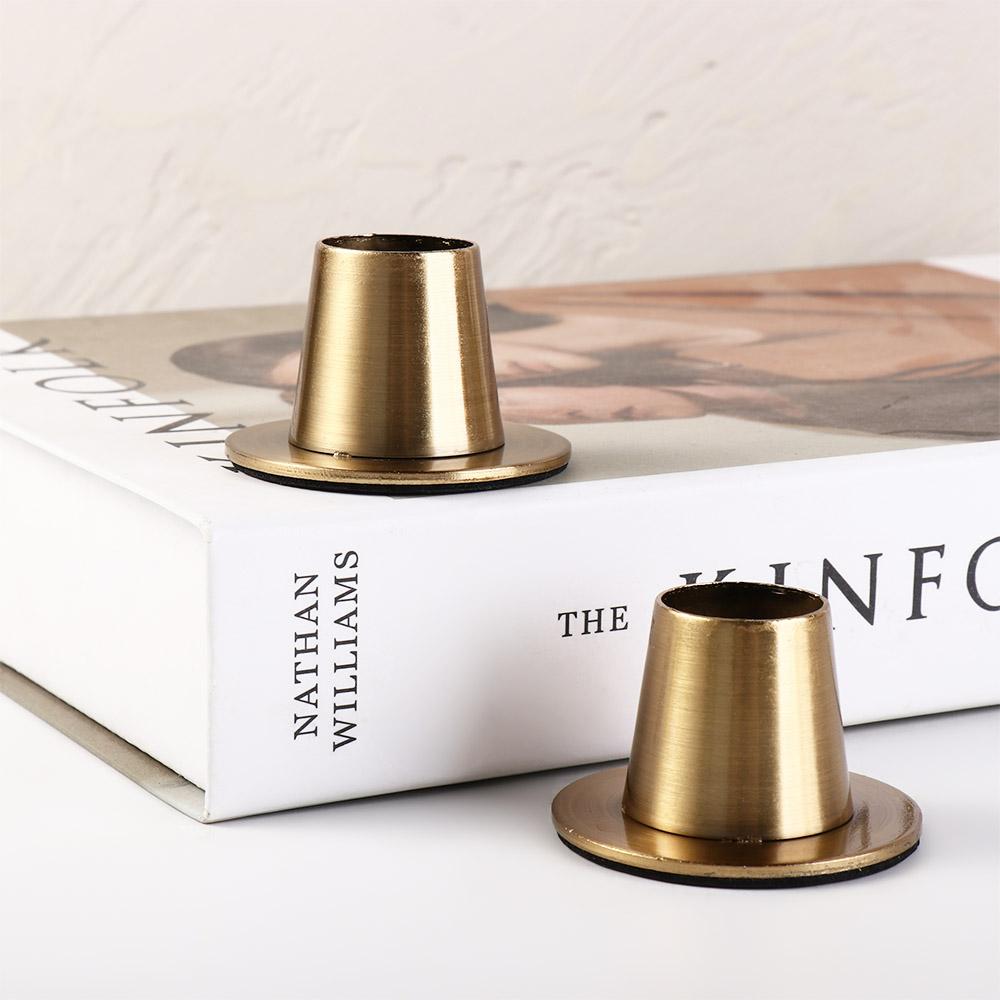 

Золотой скандинавский винтажный ретро-подсвечник, подставка для свечей, подставка для свечей, конусный подсвечник