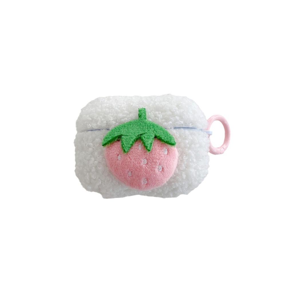 Autumn and Winter Plush Strawberry Flower for Apple AirPods 1 Generation Bluetooth Headset Case Pro1 Headphone Case 1st Generation