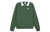 Club Fleece Geborstelde Rug Lange Mouw Poloshirt Groen DX0538-323