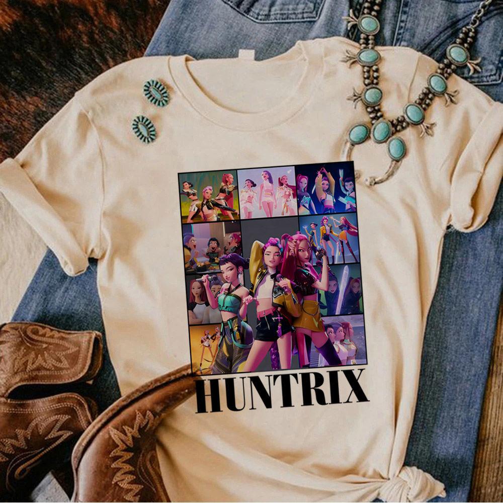 Huntrix Dívčí Kpop Lovci démonů Oboustranné tričko Tričko v anime stylu s Rumi Mira Zoey Dívčí skupina Magická bojovnice Fanouškovská trička