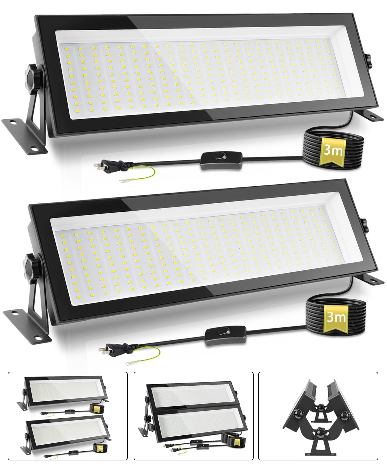 

120W LED Floodlight, High Bay Light, High Brightness, 13,000lm (equivalent to a 1200W mercury vapor lamp), 6500K Daylight White, IP66 Waterproof and