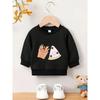 European Size Cute Printed Pattern Simple Sweet Beauty Baby Spring Thin Round Neck Hoodie