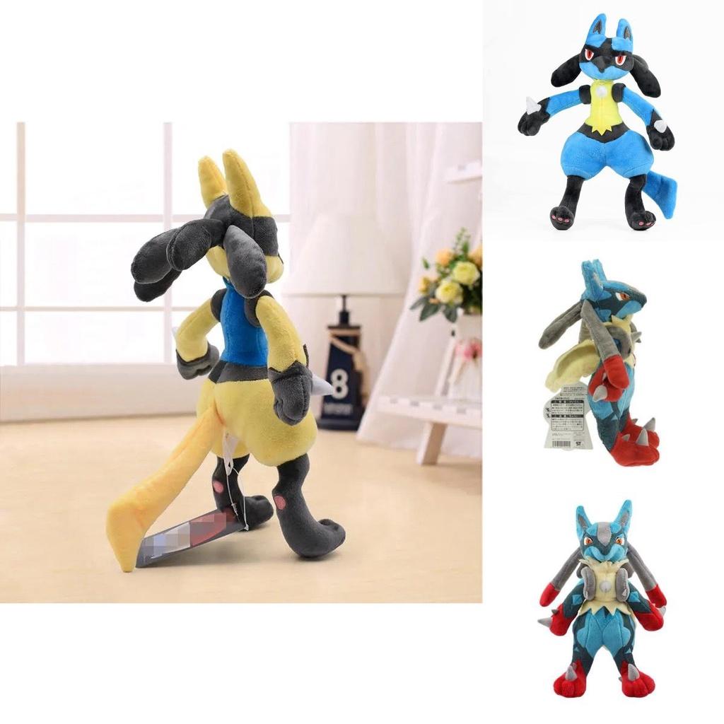 12 Zoll großes, glänzendes Pokémon Luc Lucario Plüschtier, weiches Spielzeug mit leuchtenden Farben für Kinder