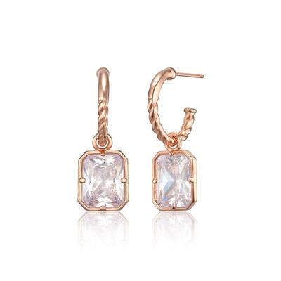 [ELLE Jewelry] 14K GF Square Stone Drop One-Touch Earrings ELGPEE561