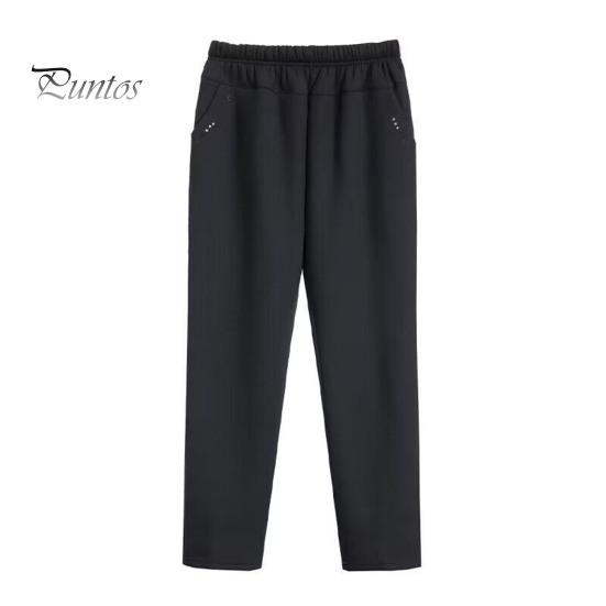 

Женские хлопковые брюки, однотонные, с эластичной талией, повседневные брюки с карманами, утолщенная бархатная подкладка, зимние спортивные брюки 5XL A