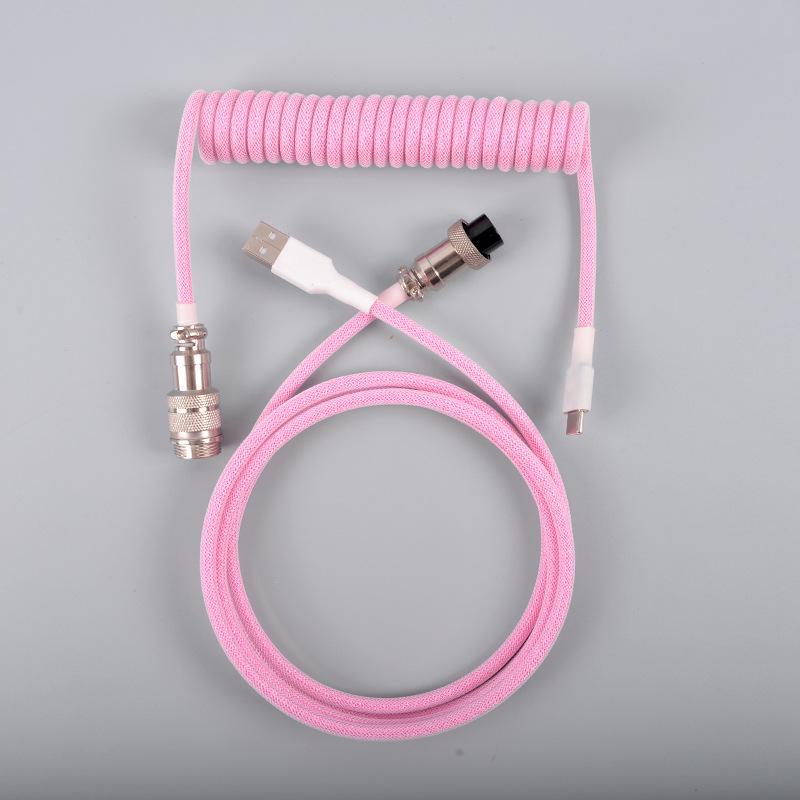 Καλώδιο Μηχανικού Πληκτρολογίου Type-C με Αεροπορικό Βύσμα και Ελατηριωτό Συνδετήρα