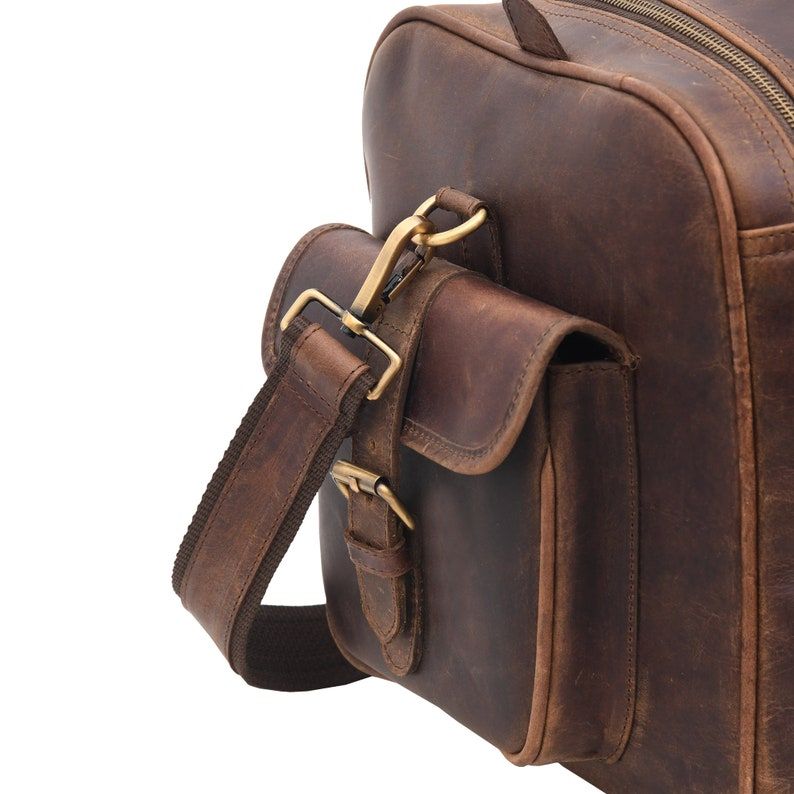 Monogrammed Leather Duffle Bag|Personalized Fathers Day Gift for Dad|Leather Weekend Bag Men|Carry On Leather Travel Bag|Leather Holdall