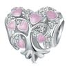 WOSTU Valentine Series 925 Silver Love Heart Charms Key Pendant Murano Glass Bead Fit Bracelet Jewelry Making Gift For Lover Her