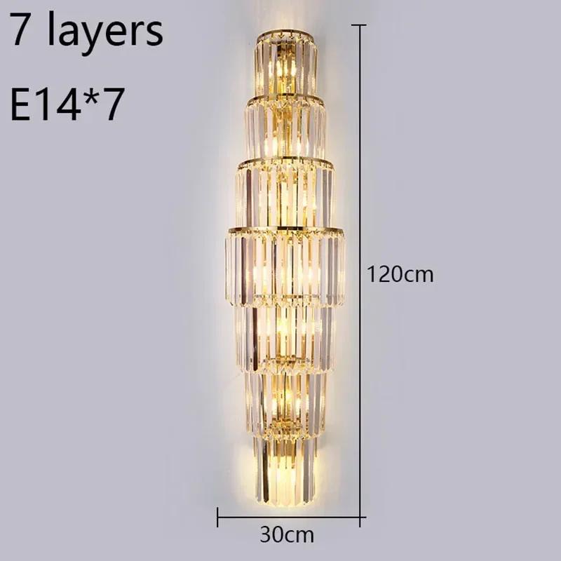 European Luxury Hotel Lobby Crystal Wall Lamp Club Villa Living Room Office Indoor Room Decoration Lighting Fixture Wall Lamp