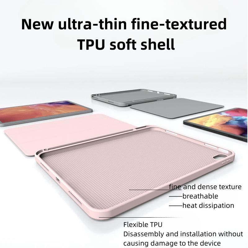 2022 iPad 10.9 10th Gen Protective Real Leather Stand Case Magnetic Pencil Support Lightweight Slim Fashionable Design for iPad