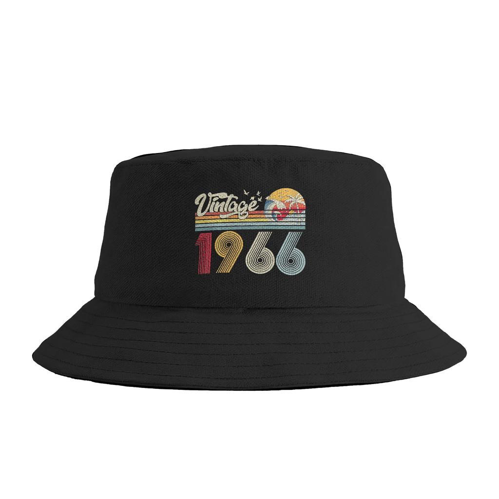 Vintage Awesome 1966 Retro 60Th Birthday Usa Flag Bucket Hat For Men Women Fisherman Hats Casual Beach Travel Caps Sun Hats