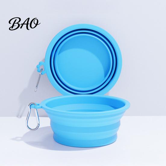 Collapsible Cat Bowl Foldable Dog Bowl, with Carabiner, Portable Paw Shape Pet Silicone for Dogs Cats Travel Camping