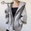 Women's Hooded Zip-Up Cardigan Sweatshirt Jacket