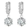 Sterling S925 Silver Moissanite Classic Six-Prong Earrings - Versatile High-Grade Ear Jewelry Dangles