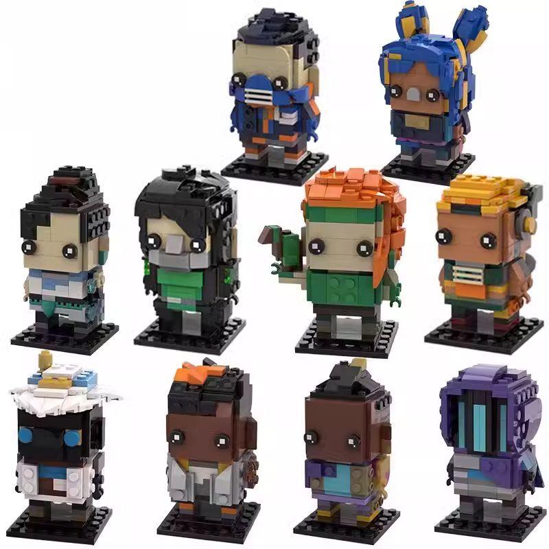 MOC Fearless ContractValorant Assembled Building Blocks Square Head Doll Children's Building Blocks Toy
