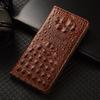 Crocodile Claw Genuine Leather Flip Case for Oneplus 6 6T 7 7T 8 8T 9 9T 9T 10 10T 10T 11 12 12R 13 13T 13R 15 Pro Cover Cases