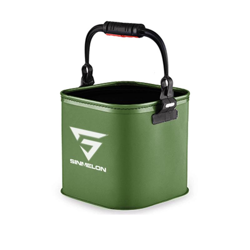 

Многофункциональное складное утолщенное ведро для воды с люком на крыше, рыболовные принадлежности зелёный