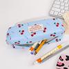 Red Cherry Cute Portable Student Pencil Case Stationery Bag High-value Large-capacity Zipper Storage Bag