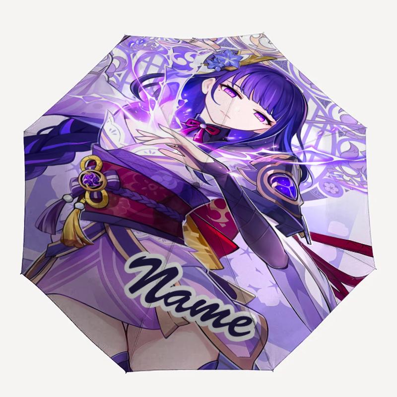Personalized Name Genshin Impact Print Umbrella - Automatic Open/Close, Eight-Rib Durable Frame, Automatic Folding Umbrella